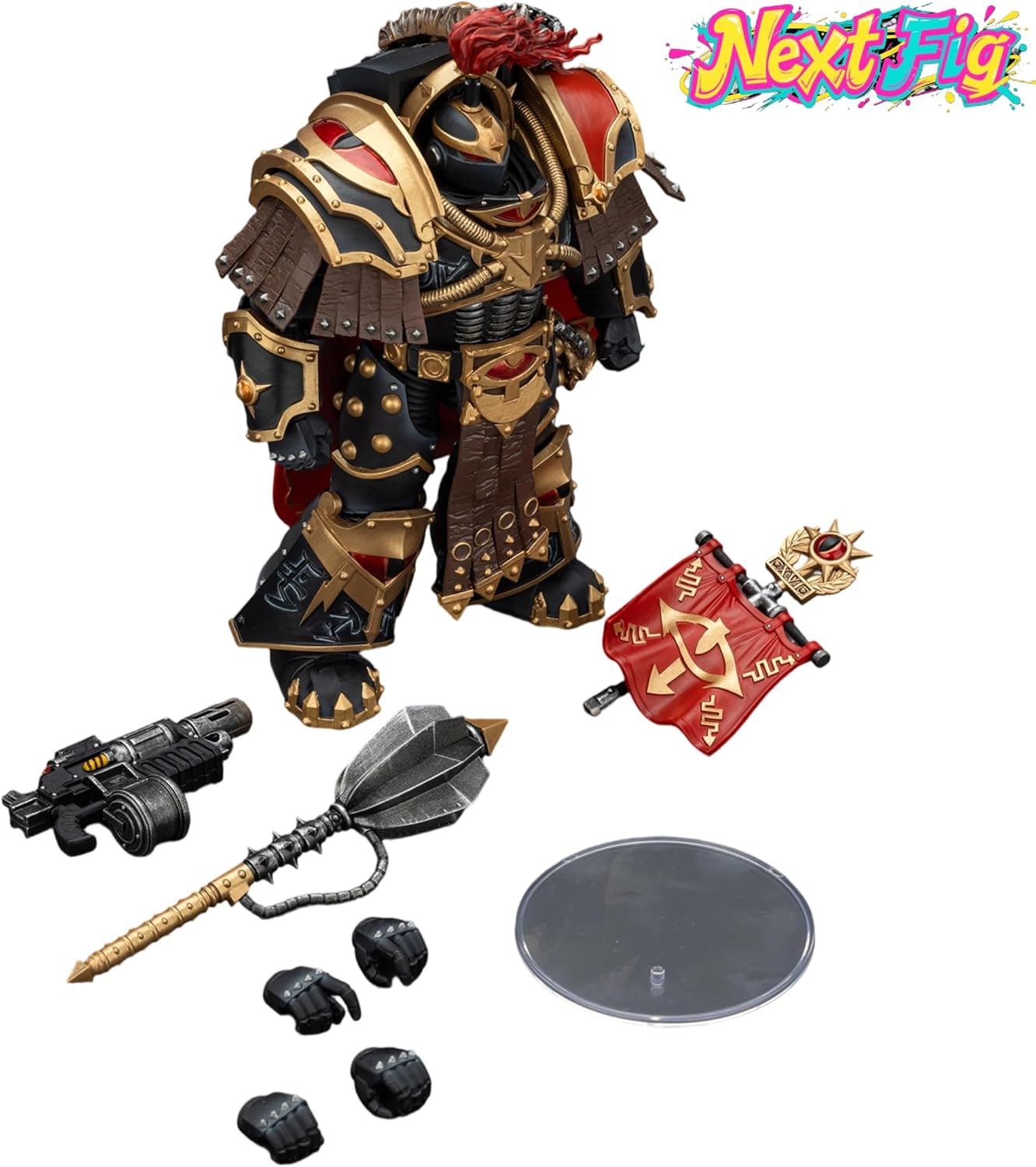 JOYTOY Sons of Horus Warhammer 40K 1/18 Action Figures Sons of Horus Legion Cataphractii Praetor with Combi-Melta and Power Maul Collectible Model 4.9Inch Birthday Gifts