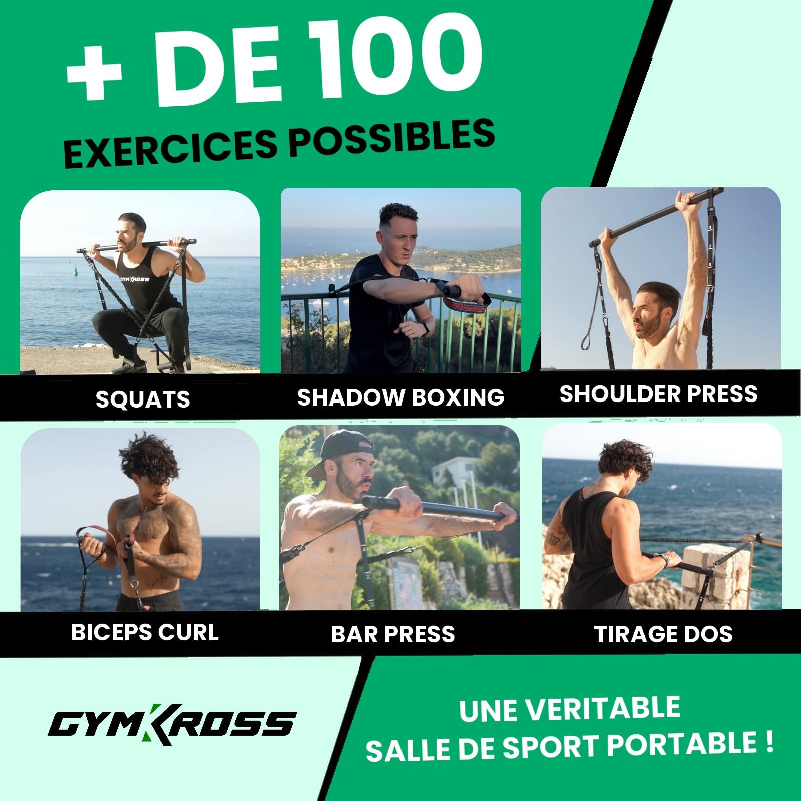 Pack Elastique Musculation avec 10 Bandes de résistance 200 kg en Latex Naturel + Barre Musculation & Sangles de Suspension – Kit Elastique Fitness/Pilates/Sport Maison & Crossfit