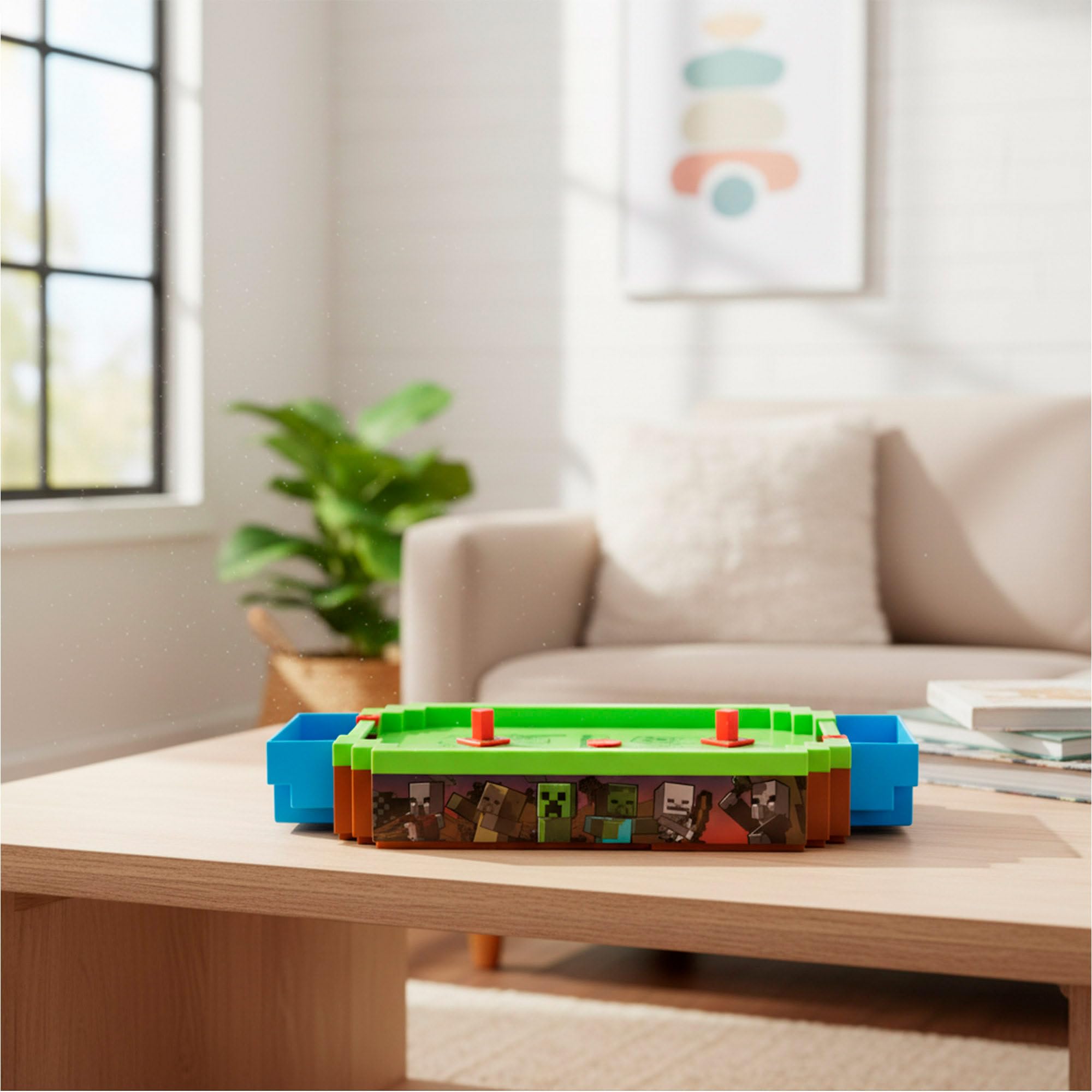 COLORBABY Minecraft Air Hockey Tavolo elettronico, Overworld, Superficie Aria, Segnalibro, Design Premium, Licenza ufficiale, Giochi da tavolo elettronici, Giochi da collezione, Bambini, Adulti (77715