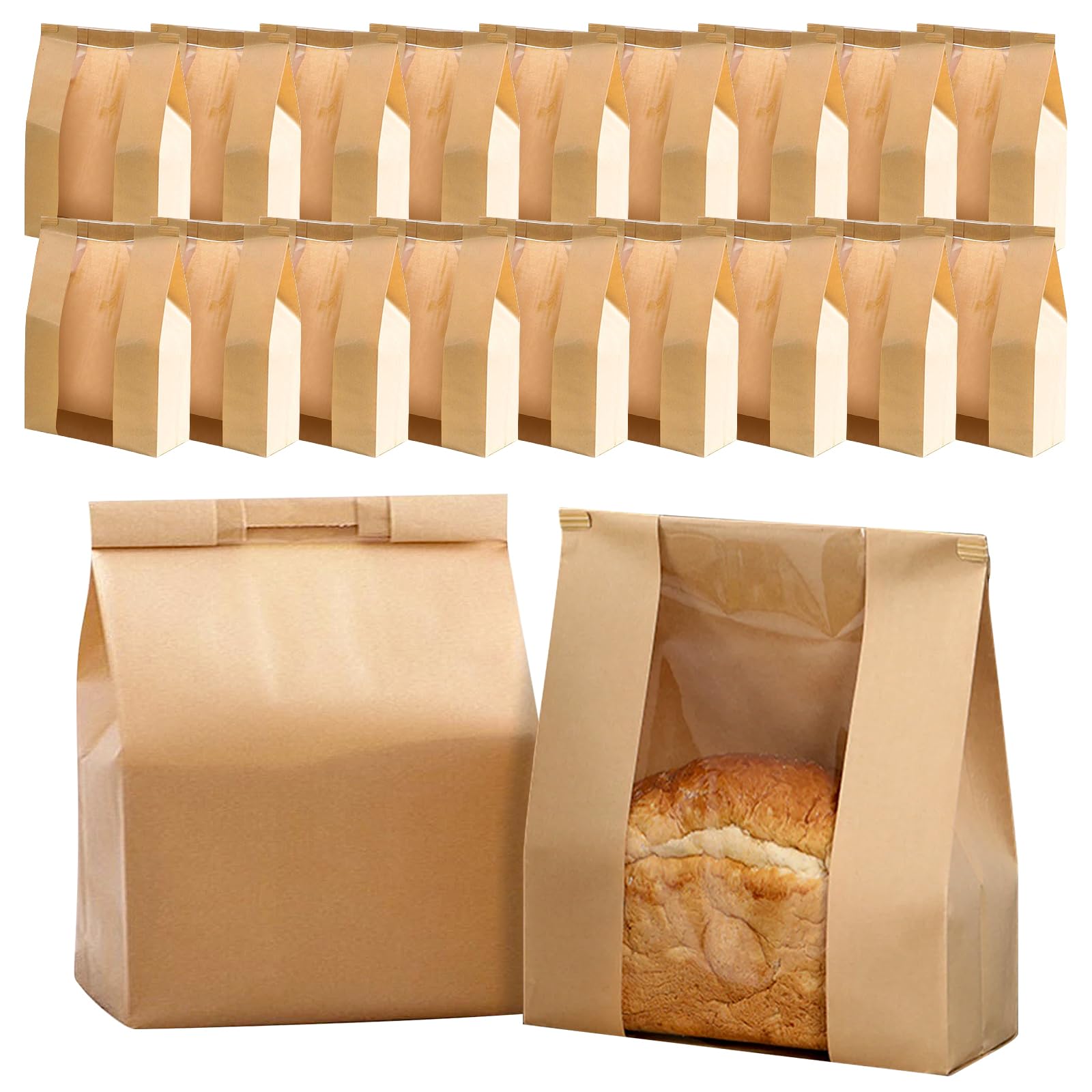 50 Stück Kraftpapier-Brotverpackungsbeutel, Große Produktbild-Vorschau 6