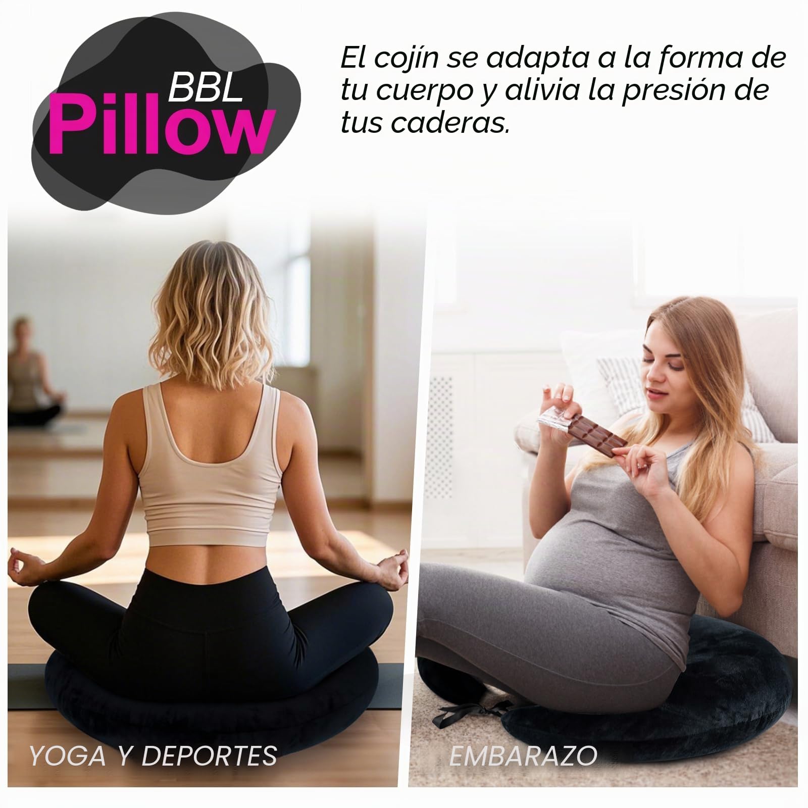 BBL - Almohada para después de la cirugía para dormir sentado, almohada de hemorroides en forma de dona para conducir, cojín de apoyo para la cadera, algodón BBL para recuperación