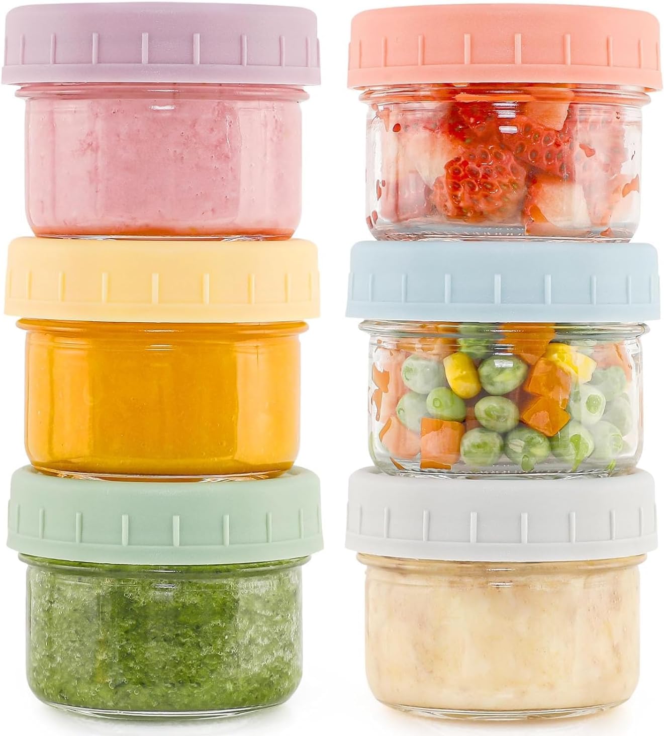 6-Pack Small Glass Containers with...