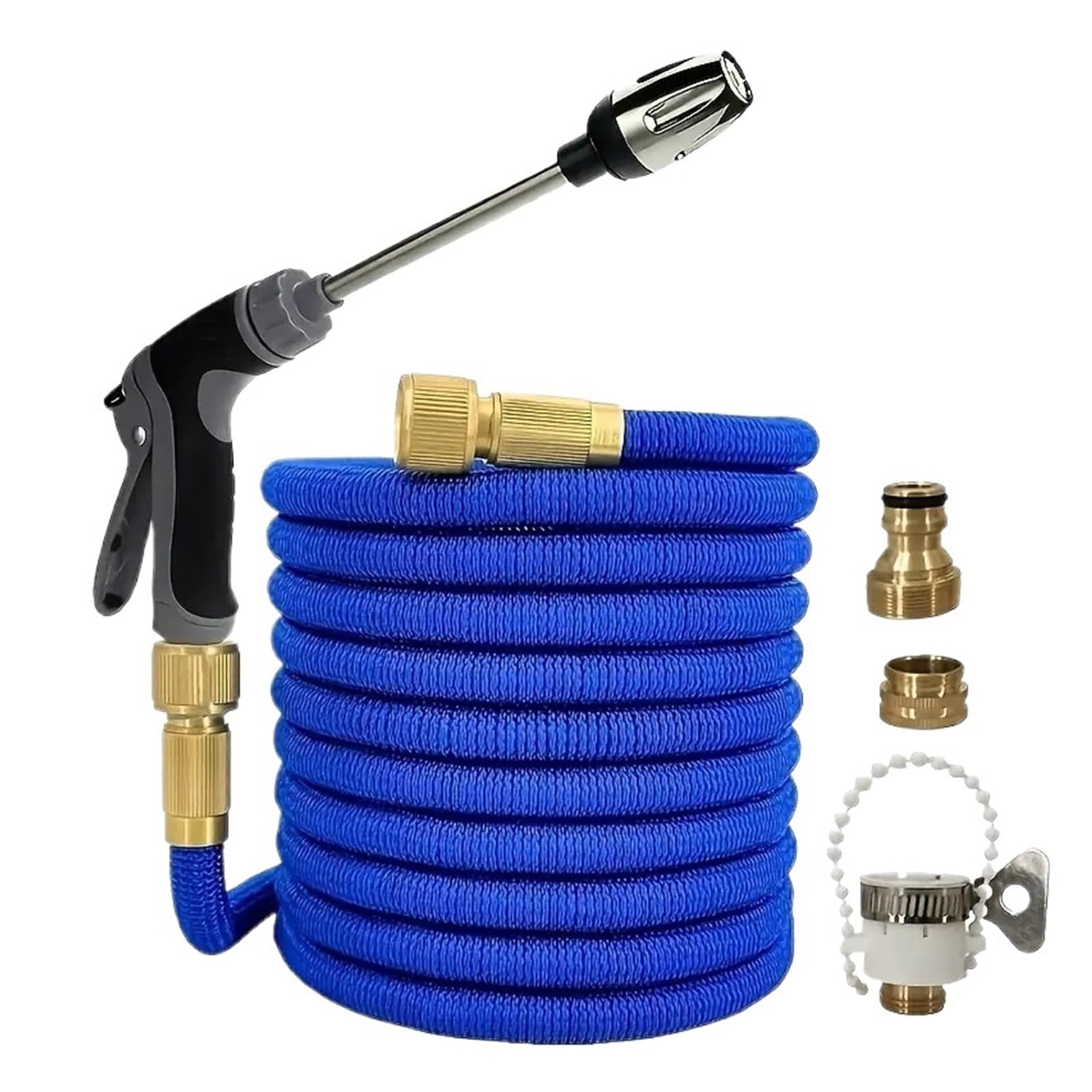 Garden Hose,Retractable Extension Hose Retractable High-Pressure Irrigation Pipe Home Garden Irrigation Pipe Adjustable Water Gun Garden Irrigation Tool(100ft)