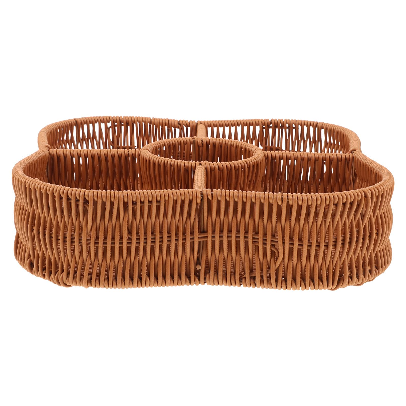 Caja decorativa tejida plástica Beaupretty: organizador rústico de cocina y sala