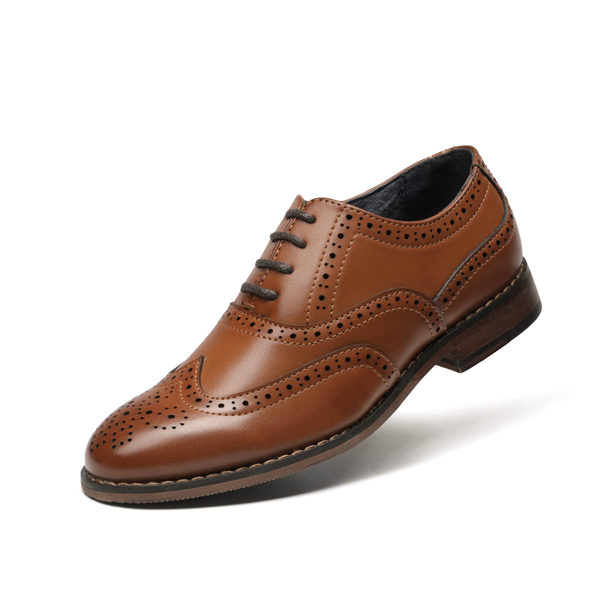 Photo 1 of Bruno Marc Boy's Prince-K2 Classic Oxfords Wingtip Dress Shoes 5 Big Kid K2/Brown