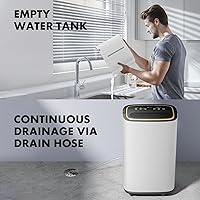 Vista 7 de Sweetcrispy 2,000 Sq. Ft. Dehumidifier for Basement, 30 Pints Dehumidifiers for Home with Drain Hose, 74oz Water Tank Portable Quiet Moisture