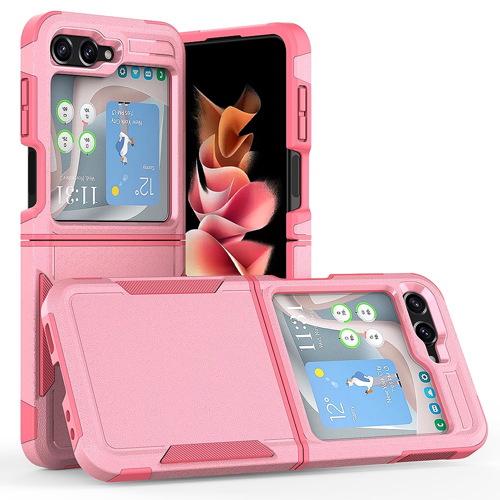 WOGROO Galaxy Z Flip 5 Case, Samsung Z Flip 5 Case, Shockproof, Strong and Durable Phone Protective Case for Samsung Galaxy Z Flip 5 5G, Pink