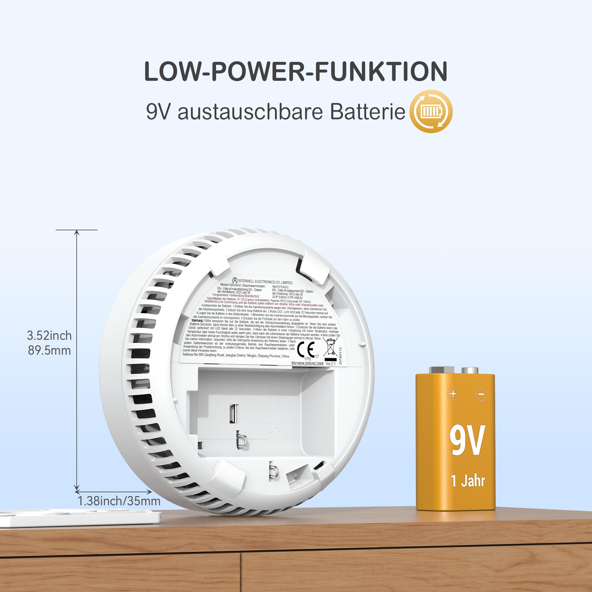 Batterie Rauchmelder, 4 Stück