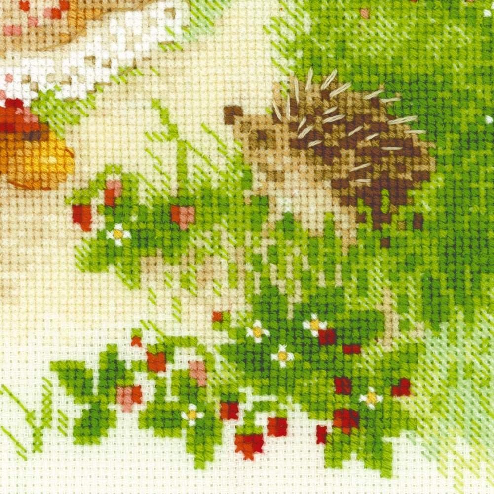 RIOLIS Little Red Riding Hood, Counted Cross Stitch Kit 8.25"x11.75" Zweigart 18 carton Beige AIDA 27 Colors, Multi-Colored