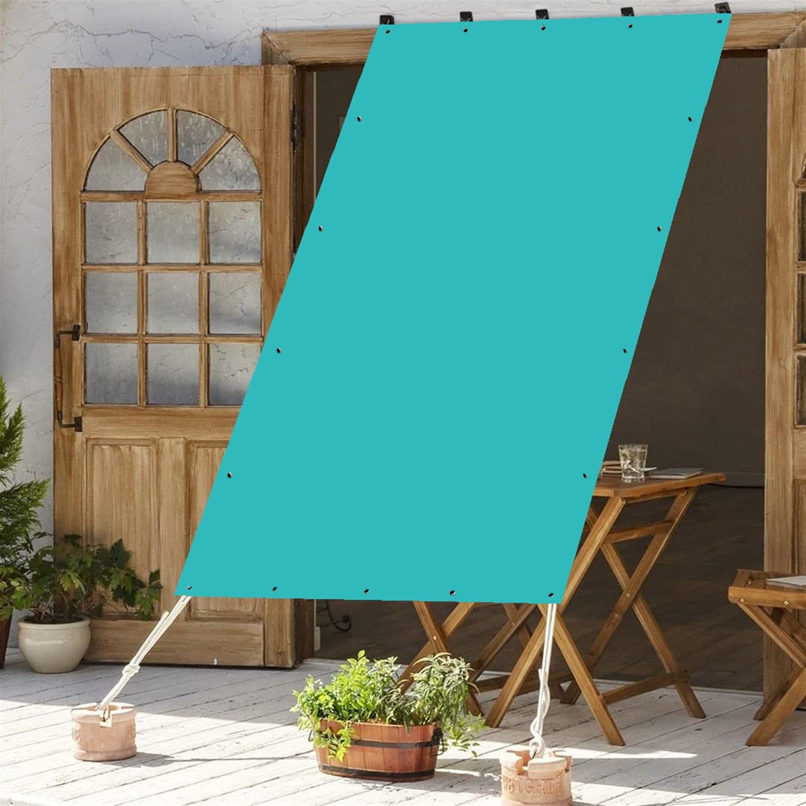 Vela parasole impermeabile, 1,8 x 10 m, resistente alla pioggia, baldacchino quadrato, soluzione per esterni, giardini, cortili, sabbia e verde scuro