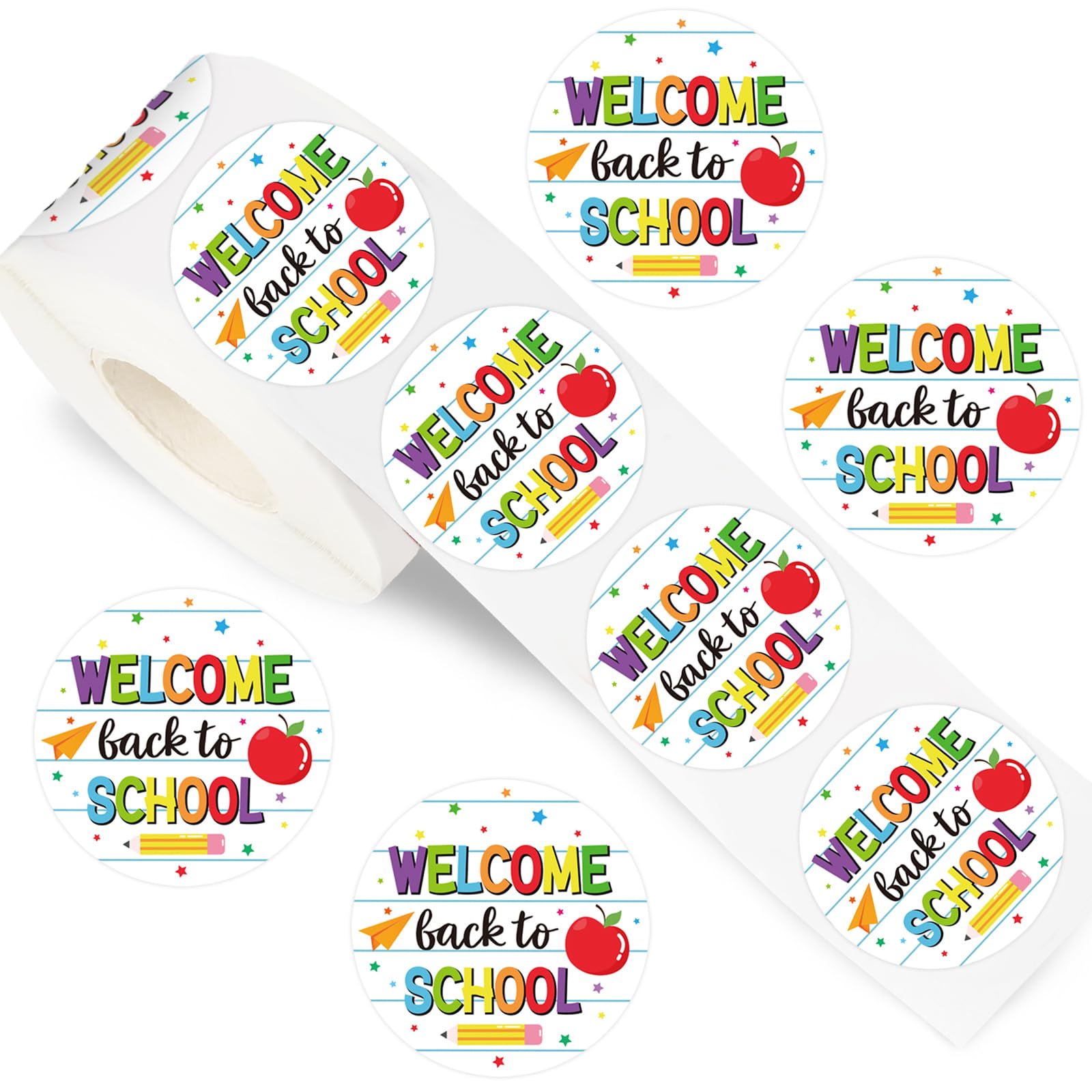 FYSUIMU 1000Pcs Welcome Back to School Sticker First Day of School Paper Decal Colorful Adhesive Sticker Label for Planner Reward Envelope Scrapbook