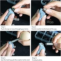 Vista 4 de UPTTHOW Herramienta auxiliar para fijar ojos y arandelas de seguridad, ojos y narices de muñeca para amigurumi, ojos de oso arreglar, utensilios