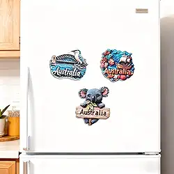Conjunto de ímãs de geladeira de acrílico da Austrália, Ponte de Sydney, Grande Barreira de Corais, Ímãs de Geladeira Koala, Decoração de Casa de Lembrança de Viagem/BXT-T02