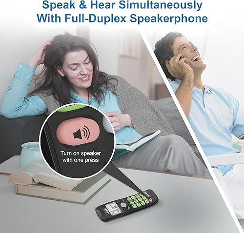 Miniatura 2 de VTech Teléfono inalámbrico con DECT 6.0, altavoz dúplex completo, pantalla iluminada, teclado retroiluminado, identificación de llamadallamada en