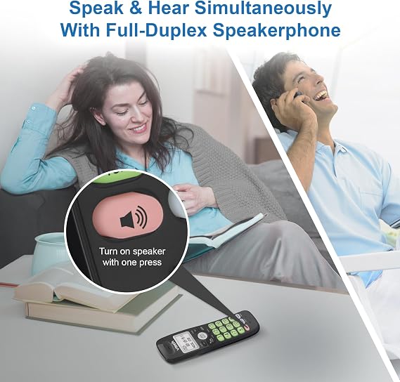VTech Cordless Phone with DECT 6.0, Full-Duplex Speakerphone, Lighted Display, Backlit Keypad, Caller ID/Call Waiting, Volume Control, Hearing Aid Compatible, Wall Mount | VG131-11 (Black)