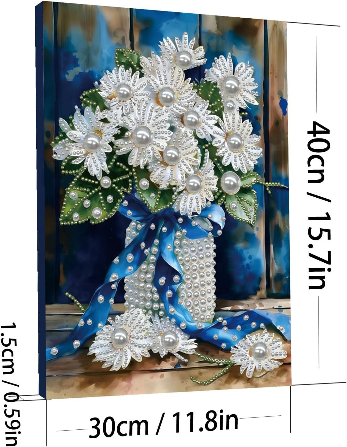 POETRYDRAW DIY Diamond Pearl Painting Kit for Adults Vase, Beginner Friendly Craft Kits with Frame 30x40cm, Home Decor Housewarming Gift, Diamond Dots Beads Canvas Art for Wall Decor