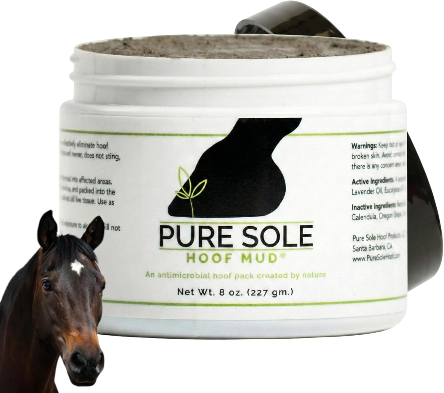 Hoof Clay for Horses | Pure Sole Hoof Mud | for Horses with Thrush-Prone Hooves, Deep Sulcus Cracks & White Line Issues | Thick Creamy Hoof Clay for Wet, Muddy Conditions, 8 oz