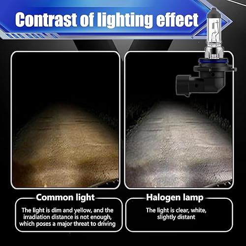Miniatura 3 de Yumfugu 2 bombillas halógenas de luz antiniebla 9006 para automóvil, 12 V 55 W de alta transmitancia de vidrio de cuarzo de repuesto de haz alto y