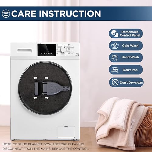 Miniatura 7 de Westinghouse Manta térmica eléctrica  10 niveles de calefacción y ajustes de tiempo de calentamiento de 1 a 12 horas  Manta térmica reversible de