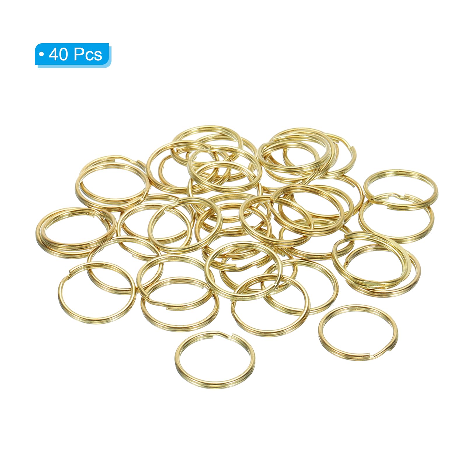 PATIKIL Flat Split Ring, 40Pcs 1"/25mm Dia Brass Flat Split Key Chain Rings for DIY Home Office Car Keys - Image 3