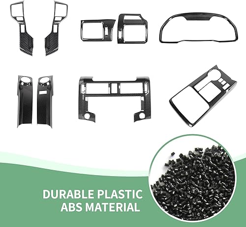 Miniatura 2 de Para 4Runner Interior de fibra de carbono, 9 piezas de tablero de tablero de consola central y moldura del volante y panel de navegación y panel de