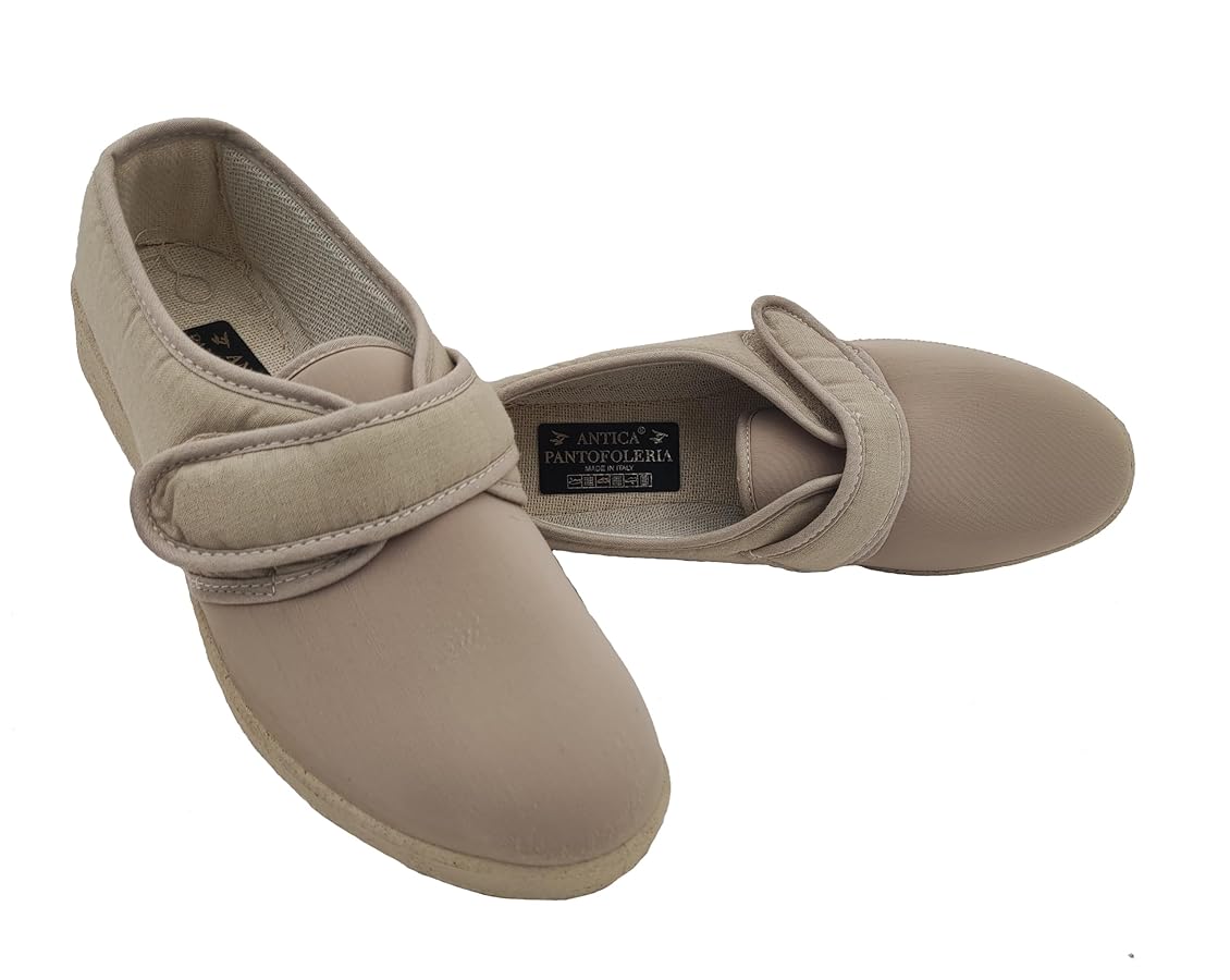 Scarpe Sanitarie Made In Italy - Ciabatte Ortopediche Chiuse Con Strappo Per Donna