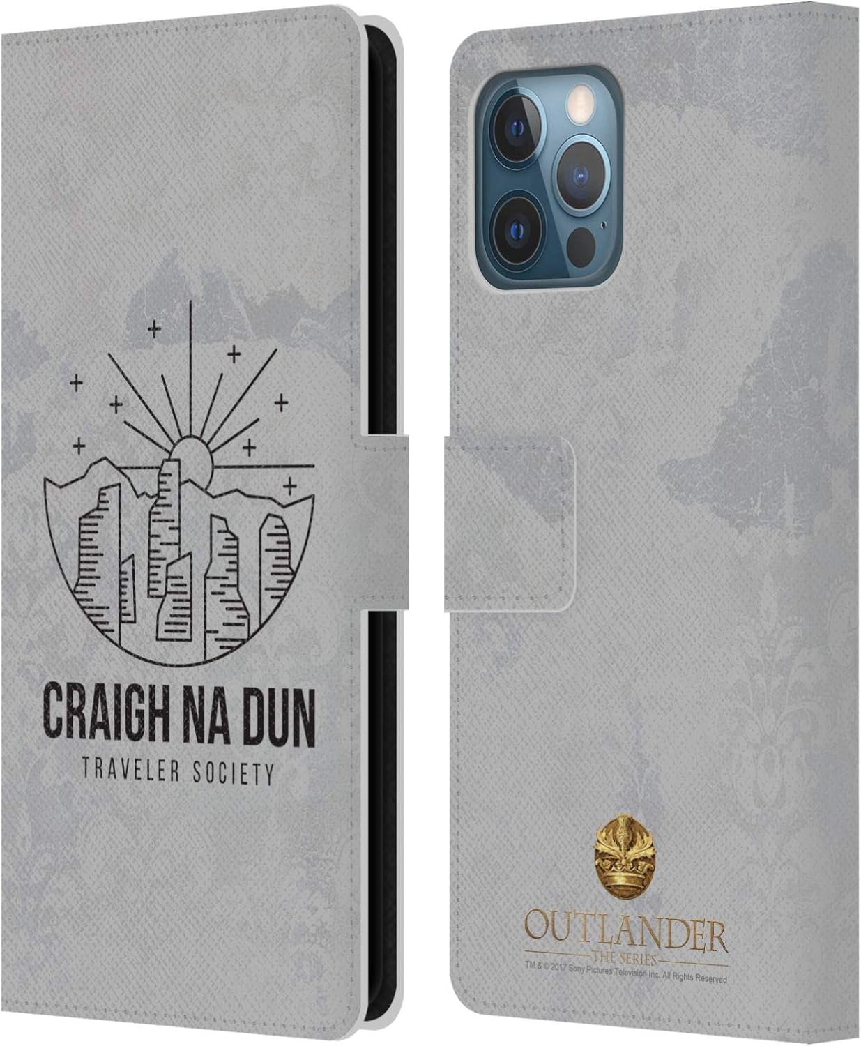 Head Case Designs Officially Licensed Outlander Flowers Graphics Leather Book Wallet Case Cover Compatible with Apple iPhone 12 Pro Max
