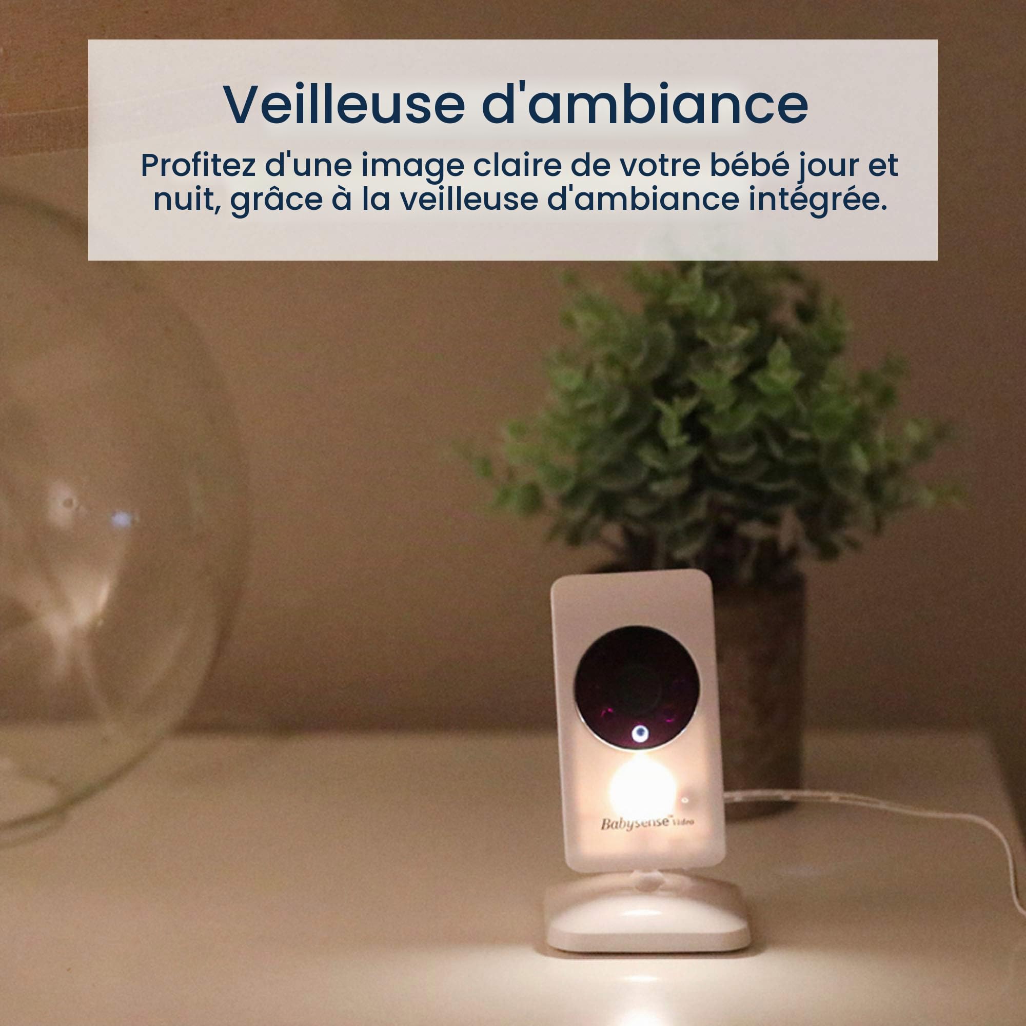 Babysense Moniteur Vidéo pour Bébé, Babyphone avec Deux Caméras et Audio, Température des Locaux, Vision Nocturne, Communication Bidirectionnelle, Berceuses et Fonction de Bruit Blanc, Modèle V24R_2
