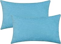 Vista 10 de Jeneoo - Fundas de almohada decorativas rojas brillantes de chenilla suave, fundas de cojín cómodas y sólidas para sofá de sala de estar