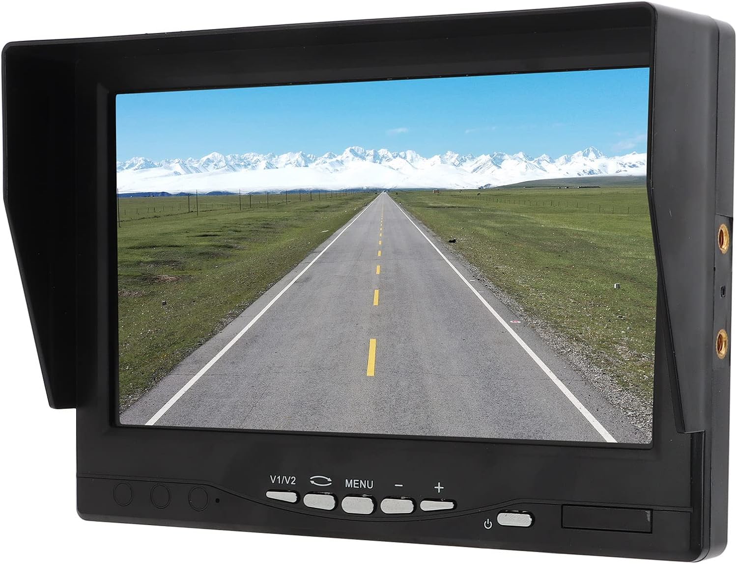 7 Inch Backup Camera Monitor for Truck RV Trailer Van Emergency Vehicle, 7 Inch TFT LCD Reversing Display with V1 V2 Video Inputs and Sun Visor, 800 x 480 Resolution for Boat and