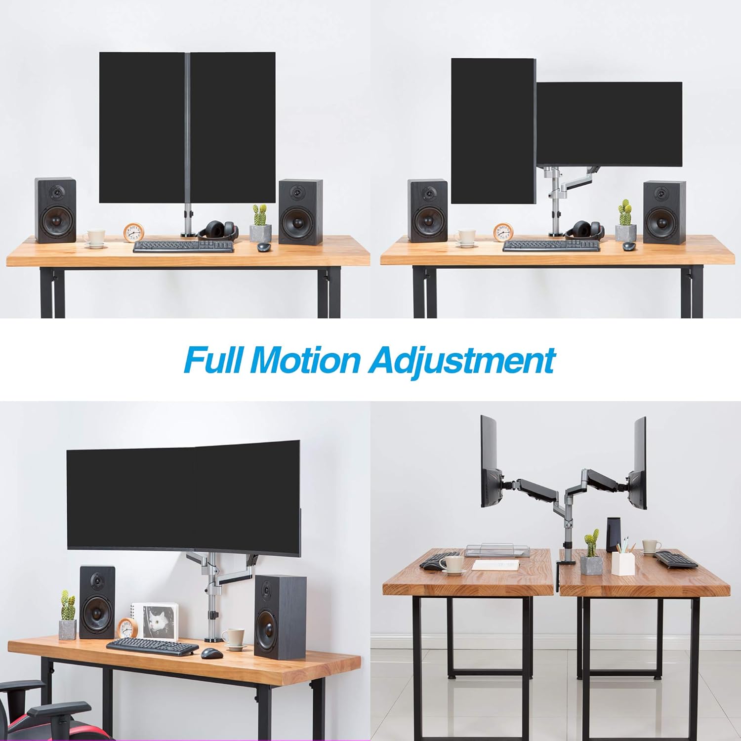 Buy AVLT Dual 1327 Stacked Monitor Arm Desk Mount fits Two Flat/Curved