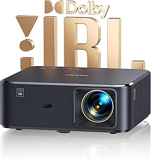 Projector 4K with Android TV, YABER K2s 800 ANSI WiFi 6 Bluetooth Projector, Sound by JBL, Dolby Audio, Auto Focus & Keystone, Native 1080P 4K Supported Outdoor Movie Projector with Netflix 7000+ Apps