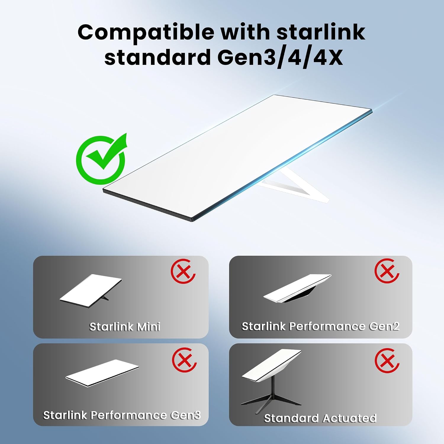 Aluminum Pipe Adapter Mount for Starlink Standard Gen 3/4/4X Dish, Black