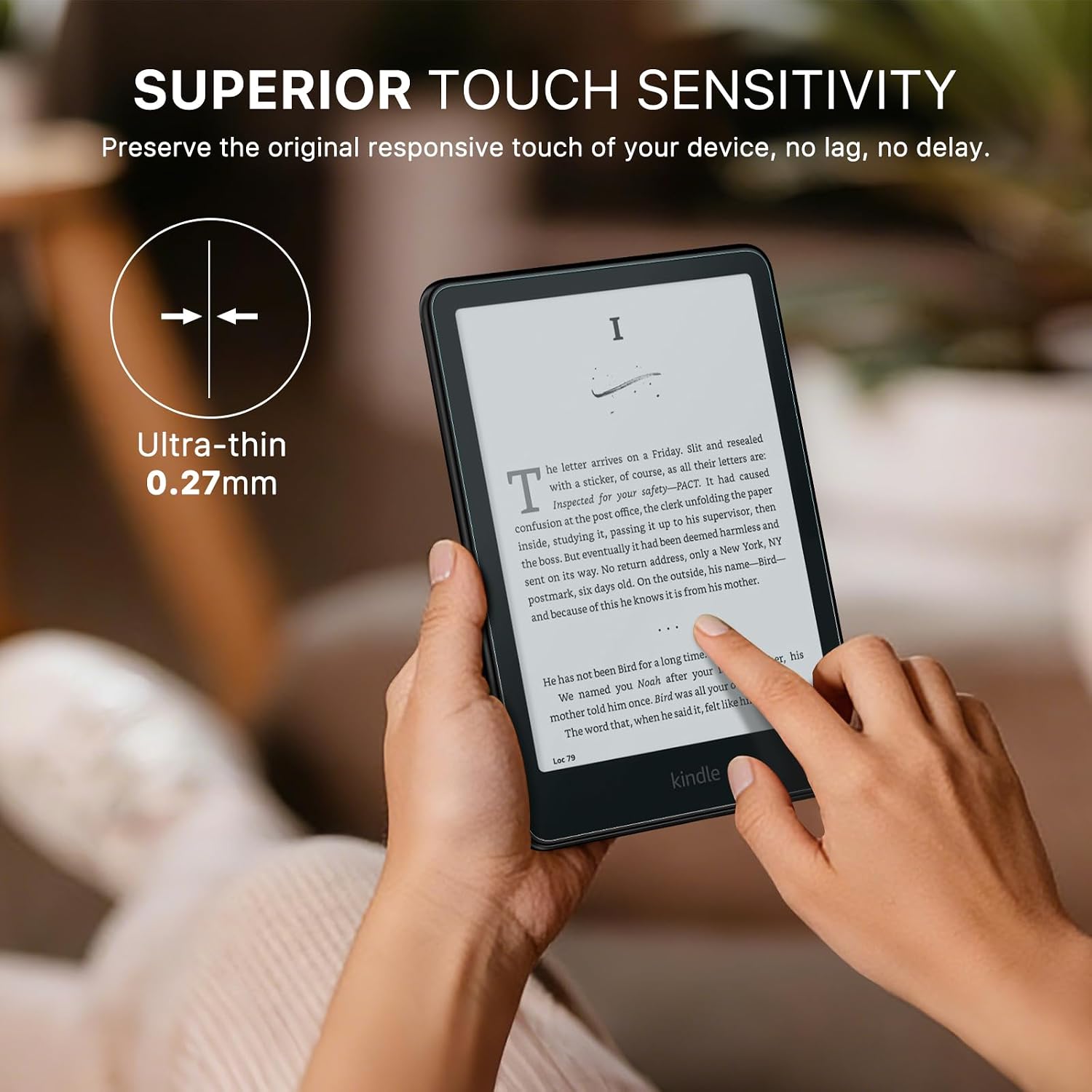 MoKo 2 Pack Anti Blue Light Screen Protector for 7" Kindle Paperwhite 12th Generation 2024 & Kindle Colorsoft Signature Edition, Premium PET Protective Film Screen Protector for Kobo Aura 2