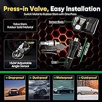 Vista 5 de Autel Juego de 4 sensores TPMS, sensor MX-2 en 1, 315 MHz + sensor programable universal TPMS de presión de 433 MHz, nivel OE 100% clonable por