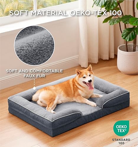 Miniatura 4 de MADE 4 PETS Cama ortopédica para perros extragrandes, sofá cama de espuma de apoyo XL para mascotas con funda extraíble lavable, sofá cama grande