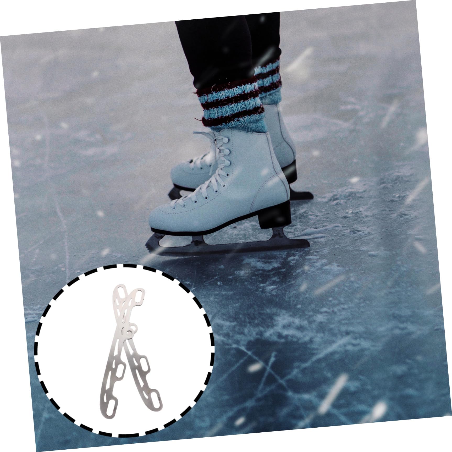 Abaodam Lame di Ricambio per Scarpe da Pattinaggio su Ghiaccio Struttura Rigida in Acciaio Inossidabile Argento, Adatte per Hockey e Pattinaggio Artistico