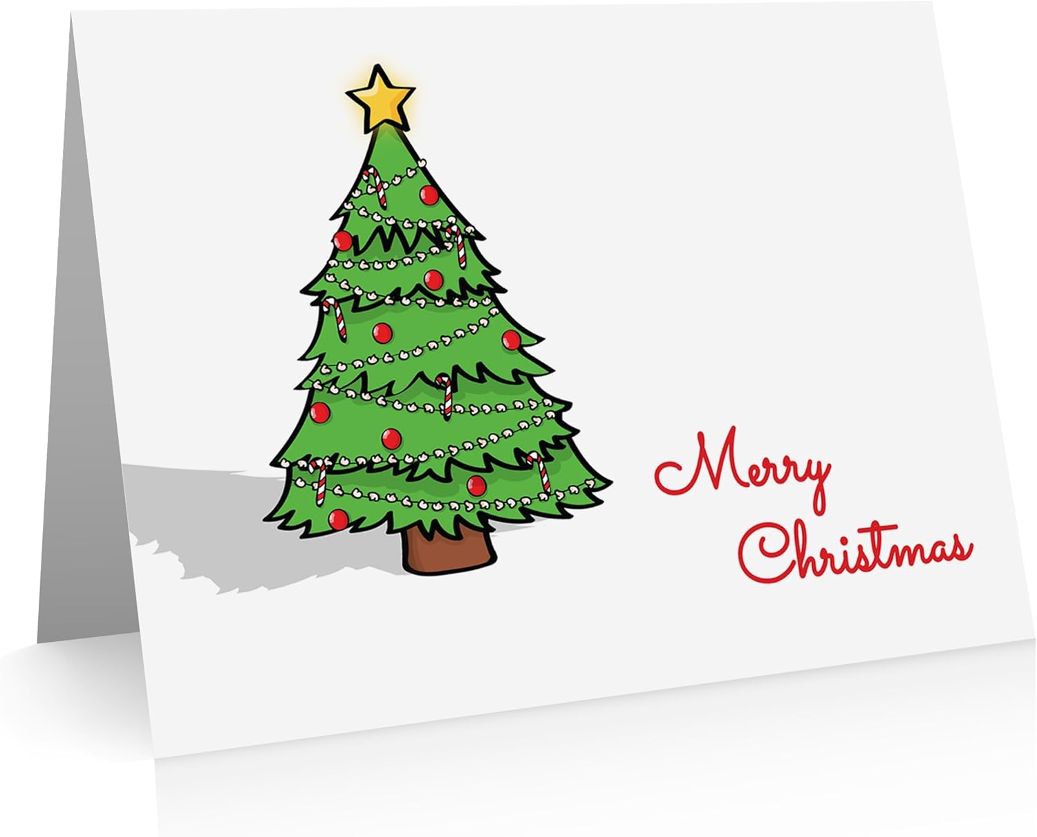 Christmas Tree Holiday Cards - Personalized (30 Cards & with Envelopes)