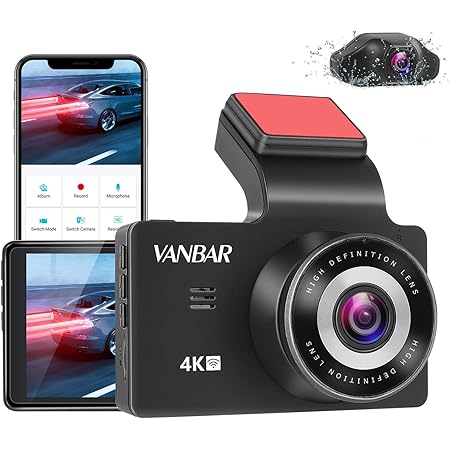 Amazon Com Vanbar Dual Dash Cam 4k 2 5k Front And Rear Car Dash Camera Built In Wifi 3 Lcd Display With 170 Wide Angle Night Vision 24h Parking Monitor G Sensor Loop Recording Support