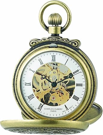 Charles-Hubert Paris 3868-G Classic Antique Gold-Plated Case Mechanical Pocket Watch