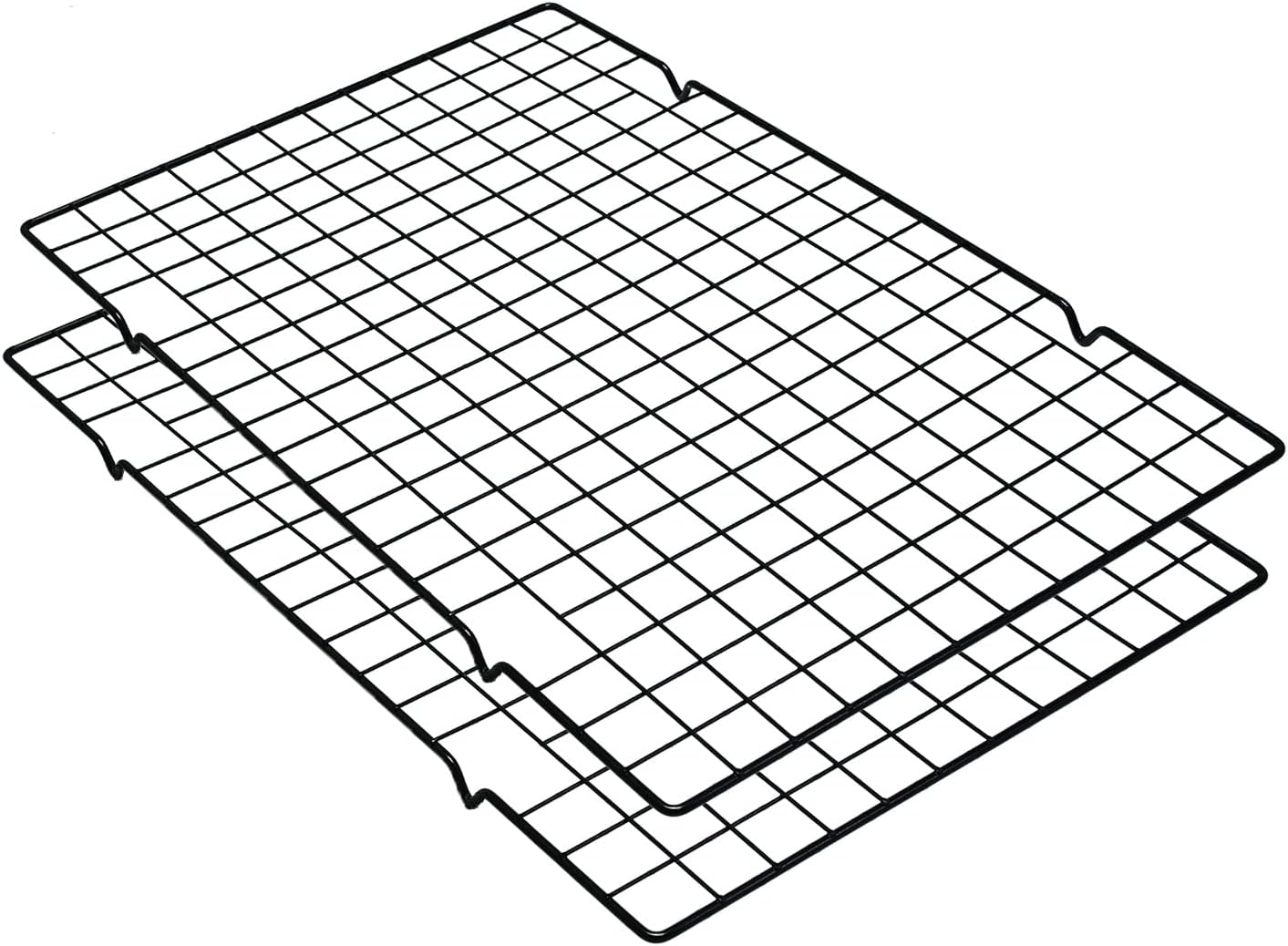 VNIMTI Cooling Rack 2 Sets, Cookie Cooling Wire Racks for Cooking, Baking, Roasting, Grilling, Drying, Oven Safe Grill Rack, 16" * 10" Large Squares Grids