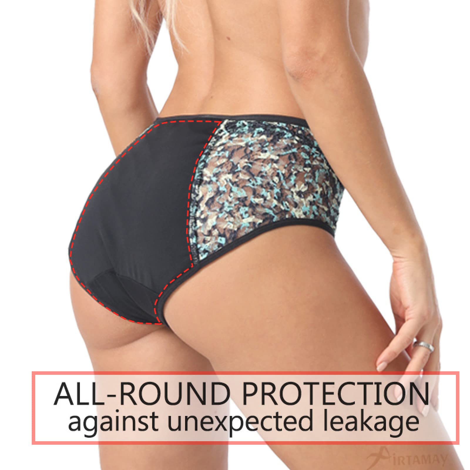 culotte femme 2/4 pièces pantalon physiologique bas fichier aspiration instantanée étanche absorption d'humidité serviette hygiénique tante slips