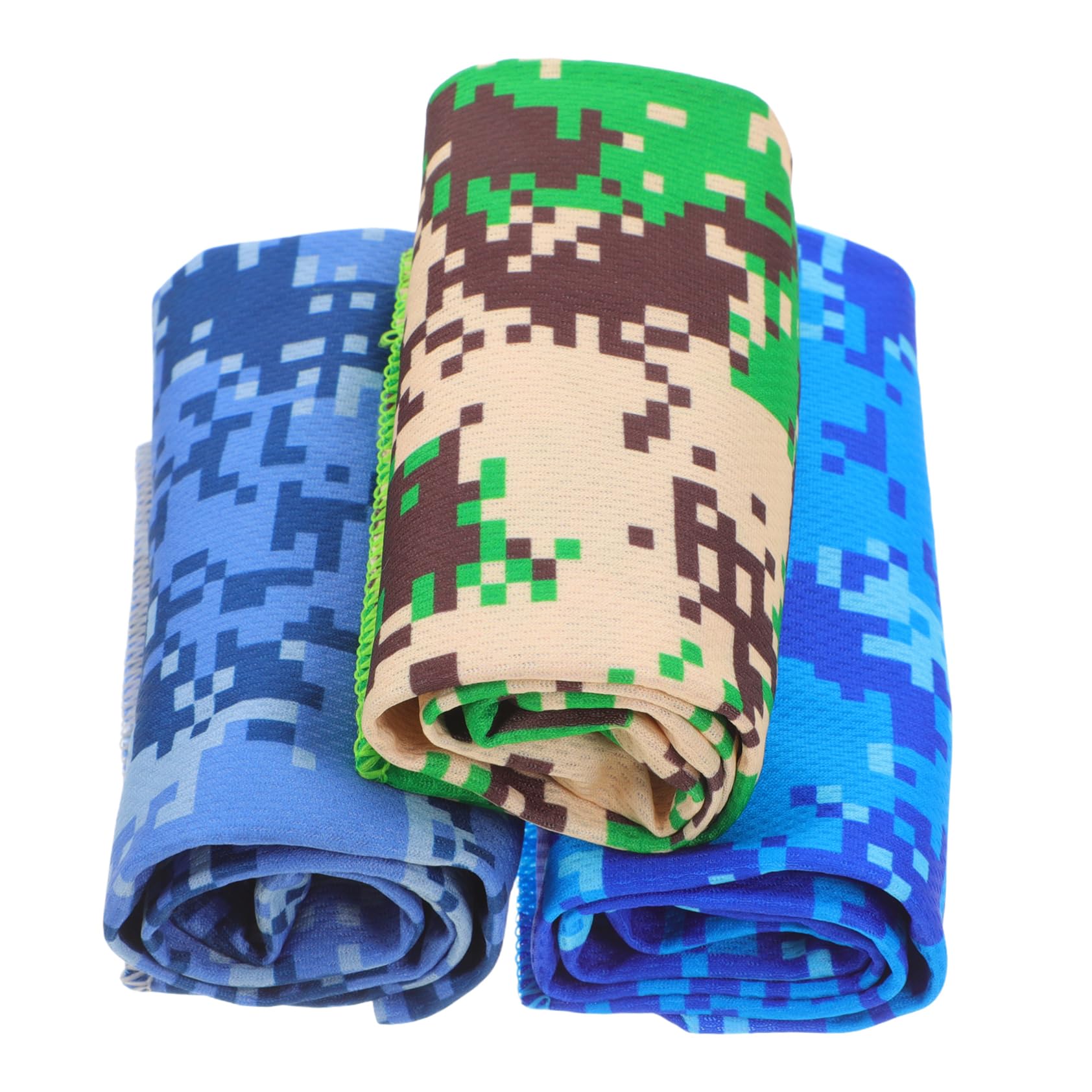 GRIRIW 2sets 3pcs Summer Cooling Towels Quick Dry Printed Coldness Sense Towels for Outdoor Sports Camouflage Design Breathable Absorbent for Camping Gym Hiking and More 3pcs*2