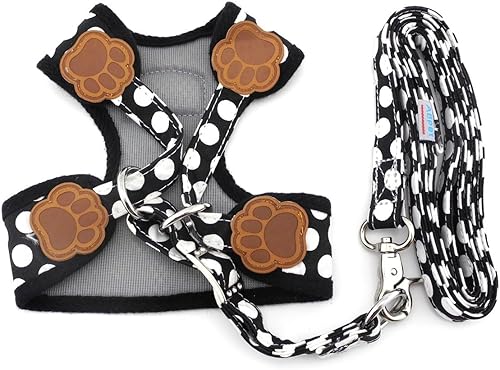 Miniatura 4 de SMALLLEE_Lucky_Store - Nuevo chaleco de nailon de malla suave, Arnés para mascotas, gatos, perros chicos o medianos, Juego de correa para perro,