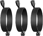 DEWENWILS Cord d'extension intérieur 6ft, 3 Câble d'extension étanche pour lumières et appareils d'intérieur, 16/3 SJTW, Noir, UL Inscrit