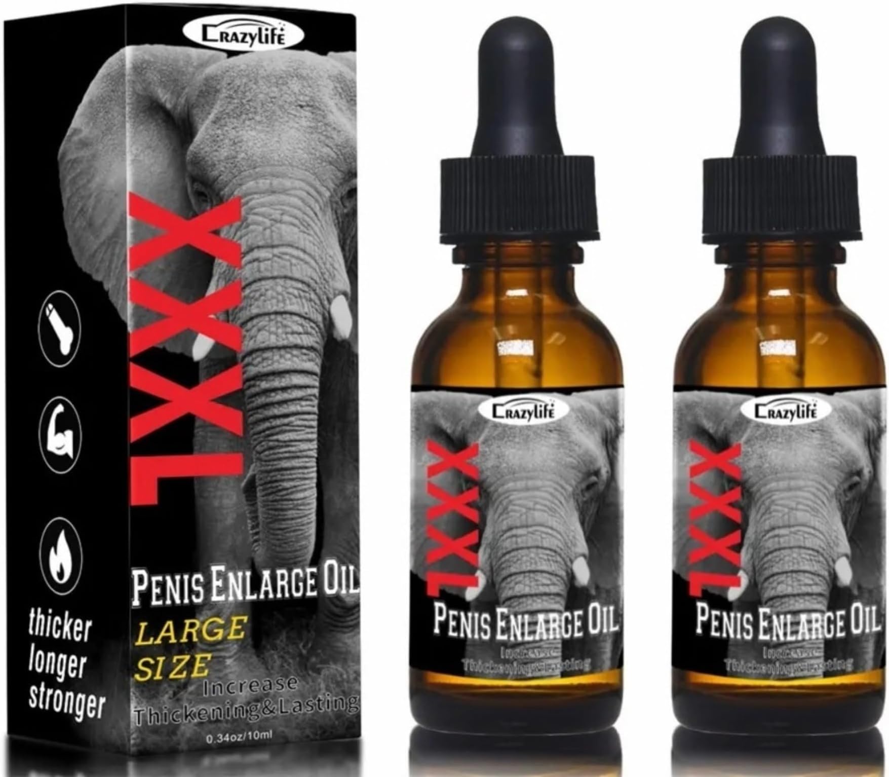 2PC BLSEX Male Massage Enlargement Oil for Men, CRAZYLIFE Men Growth Increase Enlarge Oil, Boost Strength for Men (XXXL-2 of Pack)