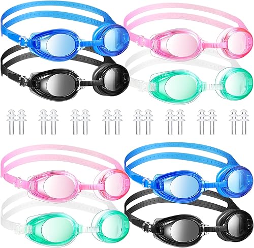 Miniatura 8 de 8 gafas de natación, gafas de natación ajustables de silicona transparentes para niños y adolescentes