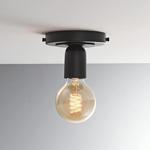 Miniatura 4 de Luna Uno - Aplique de pared de 1 luz, accesorio industrial moderno de mediados de siglo para pared y techo, lámpara minimalista para baño y espacios