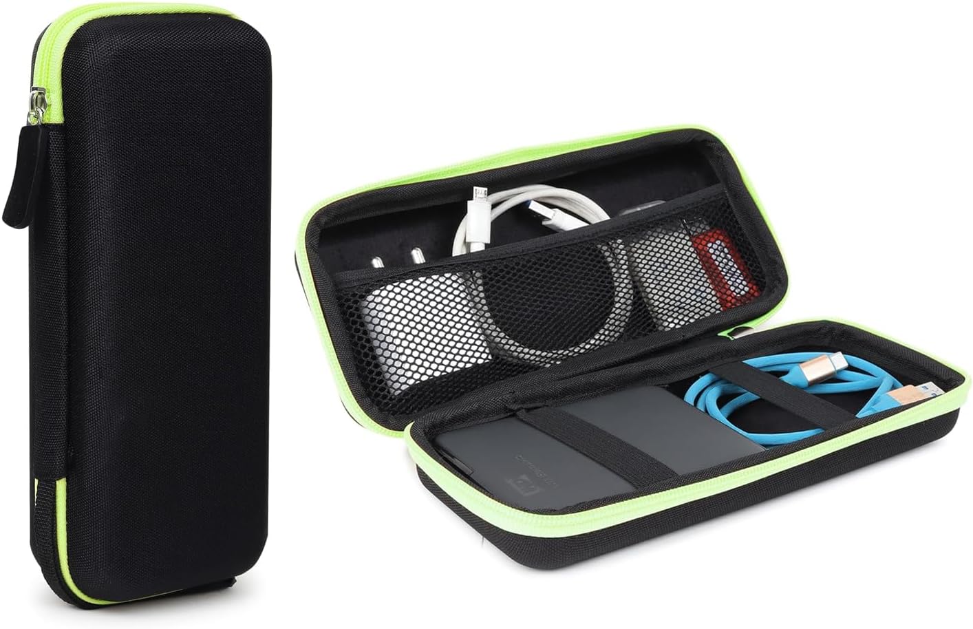 GadgetBite Portable Electronic Accessories Organizer – Travel-Friendly Pouch For Vlogging Camera, Usb Cables, Power Banks, Adapters, Hard Disks, And More (Green)