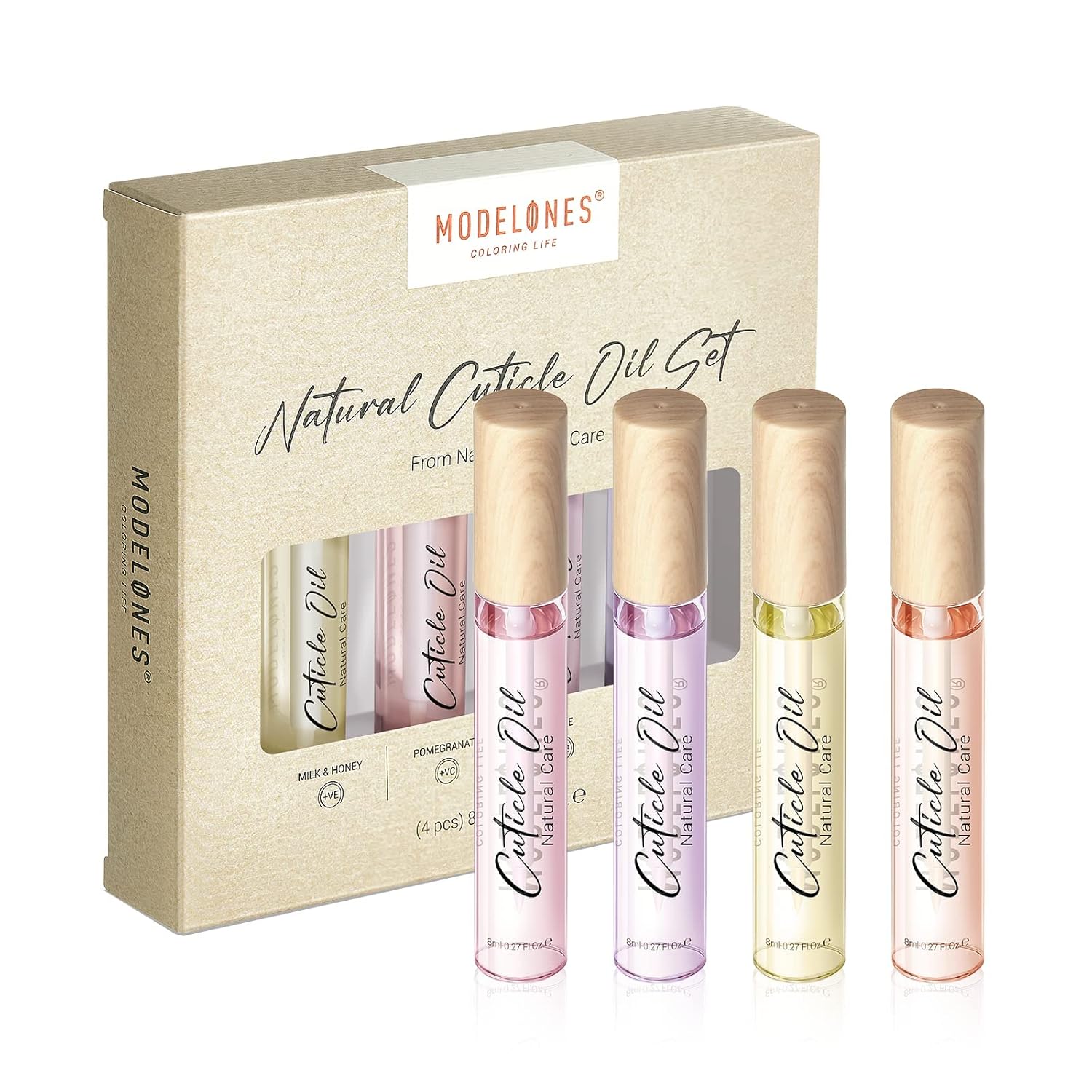 modelones Cuticle Oil,4Pcs Nail Cuticle Oil Pen for nails Natural Cuticle Revitalizing Oil Nourishing Essential Oils for Repaired Nail Strengthener Nail Growth for Damaged Nails Kit 4 * 8ml : Beauty & Personal Care